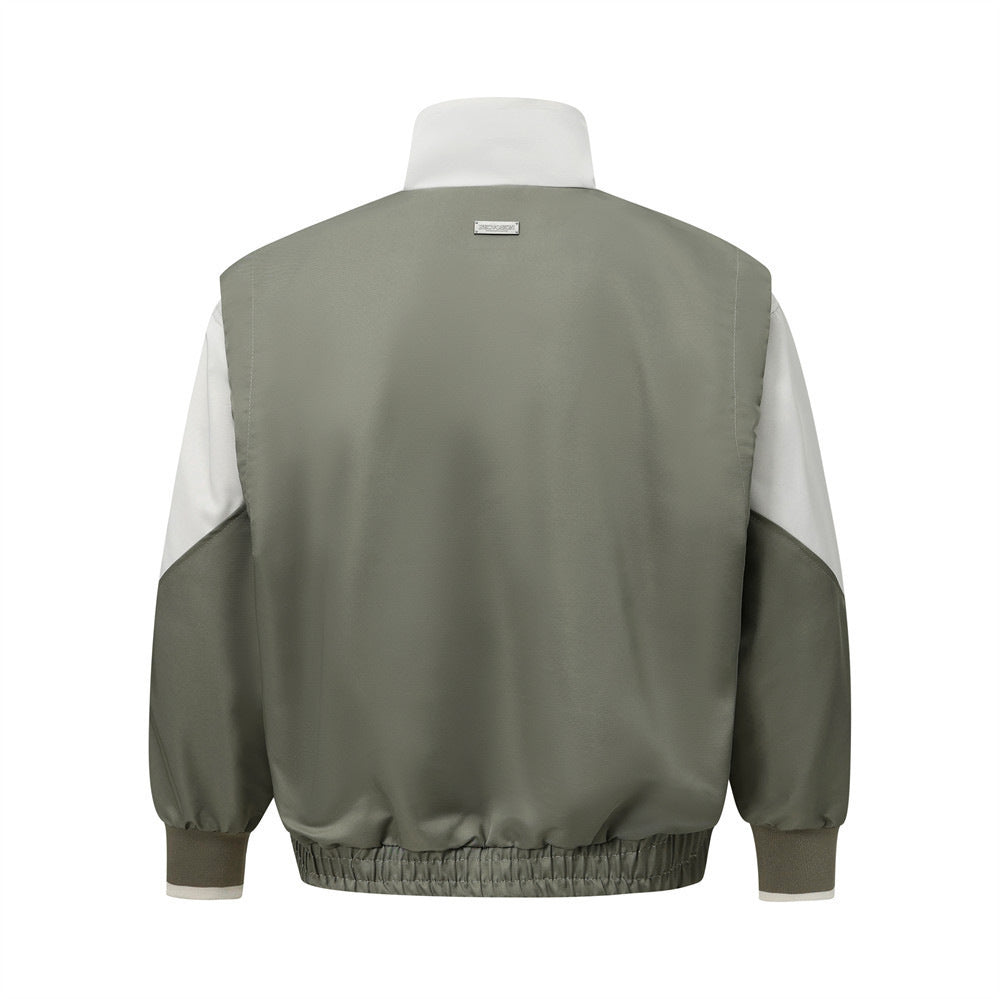 Loose Color Contrast Patchwork Fashion Jacket