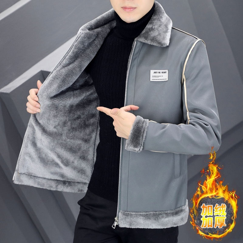 Velvet Thickened Suede Leather Coat