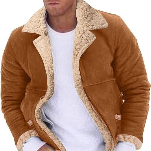 Fashion Men's Fur Fleece-lined Padded Jacket